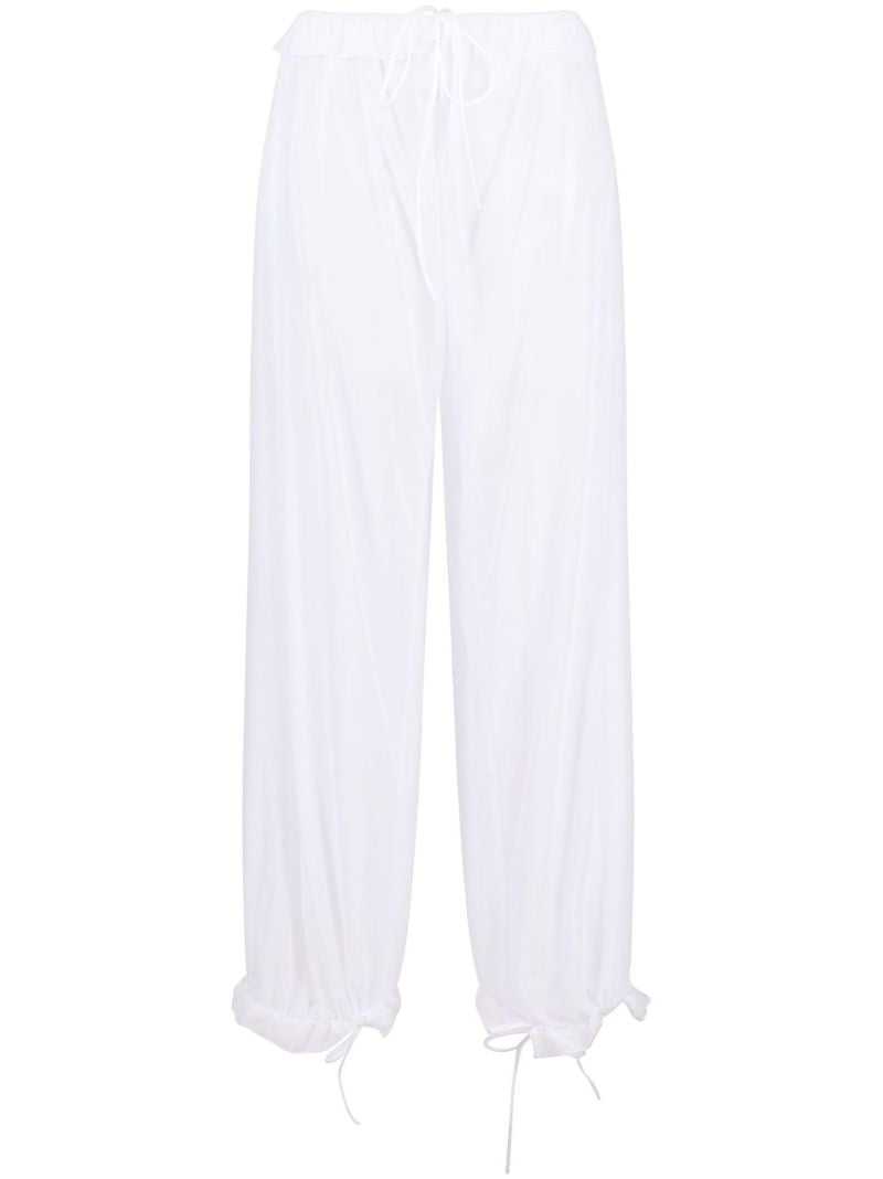 White Ravioli Mesh Trousers