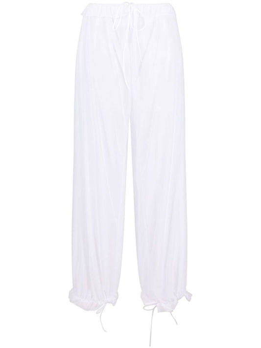 White Ravioli Mesh Trousers