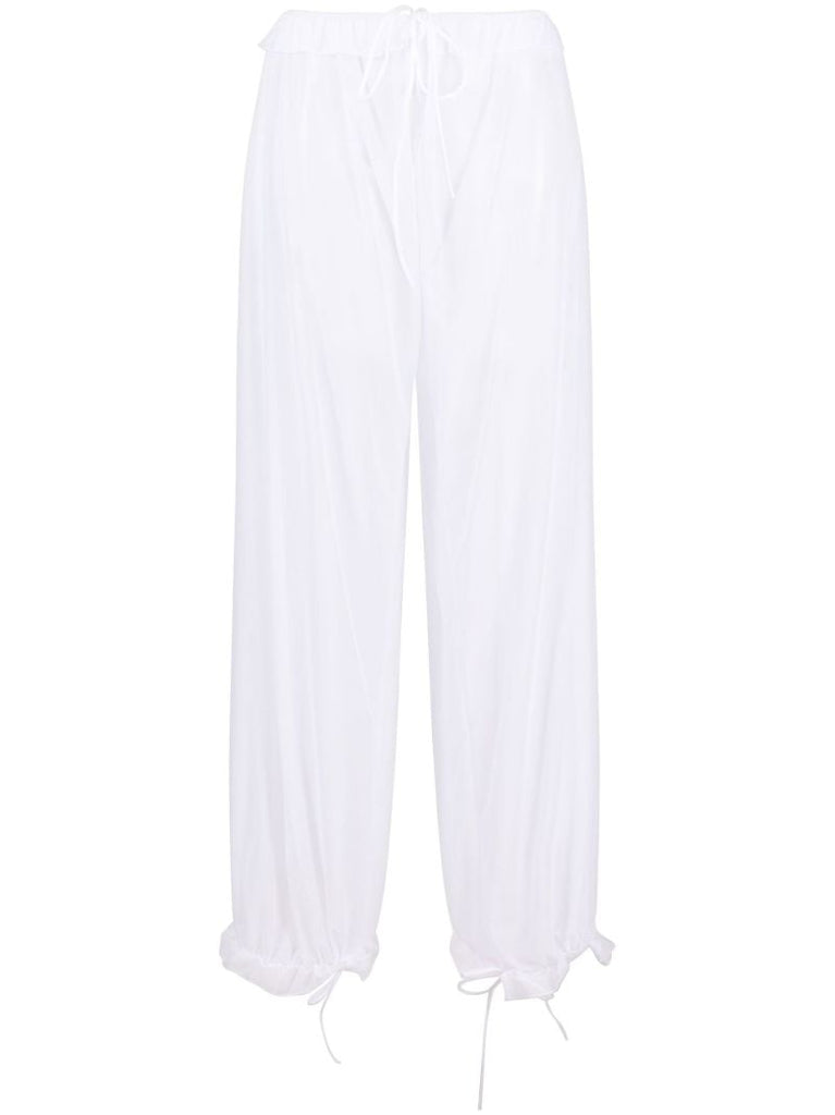 White Ravioli Mesh Trousers