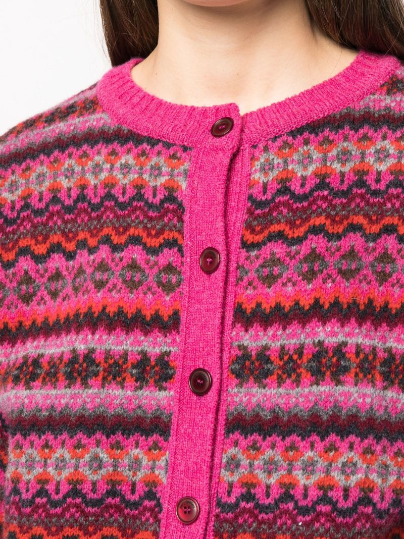 Pink Calum Fair Isle Cardigan