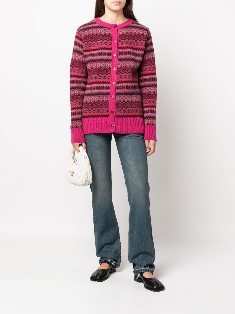 Pink Calum Fair Isle Cardigan