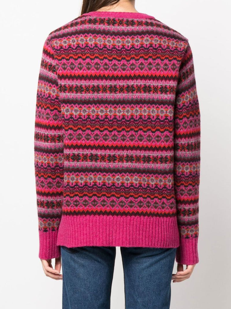 Pink Calum Fair Isle Cardigan