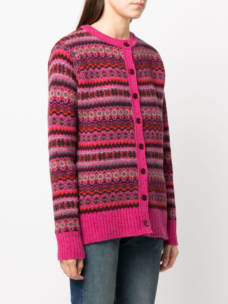 Pink Calum Fair Isle Cardigan
