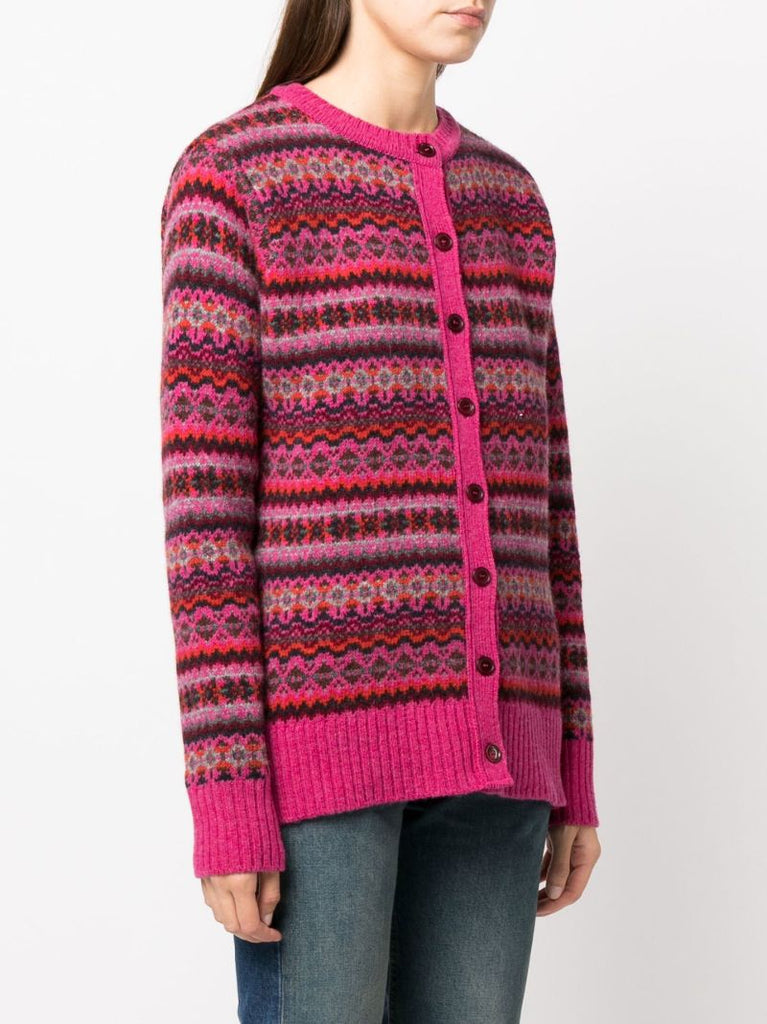 Pink Calum Fair Isle Cardigan