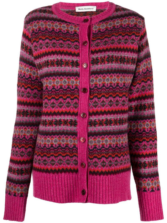 Pink Calum Fair Isle Cardigan