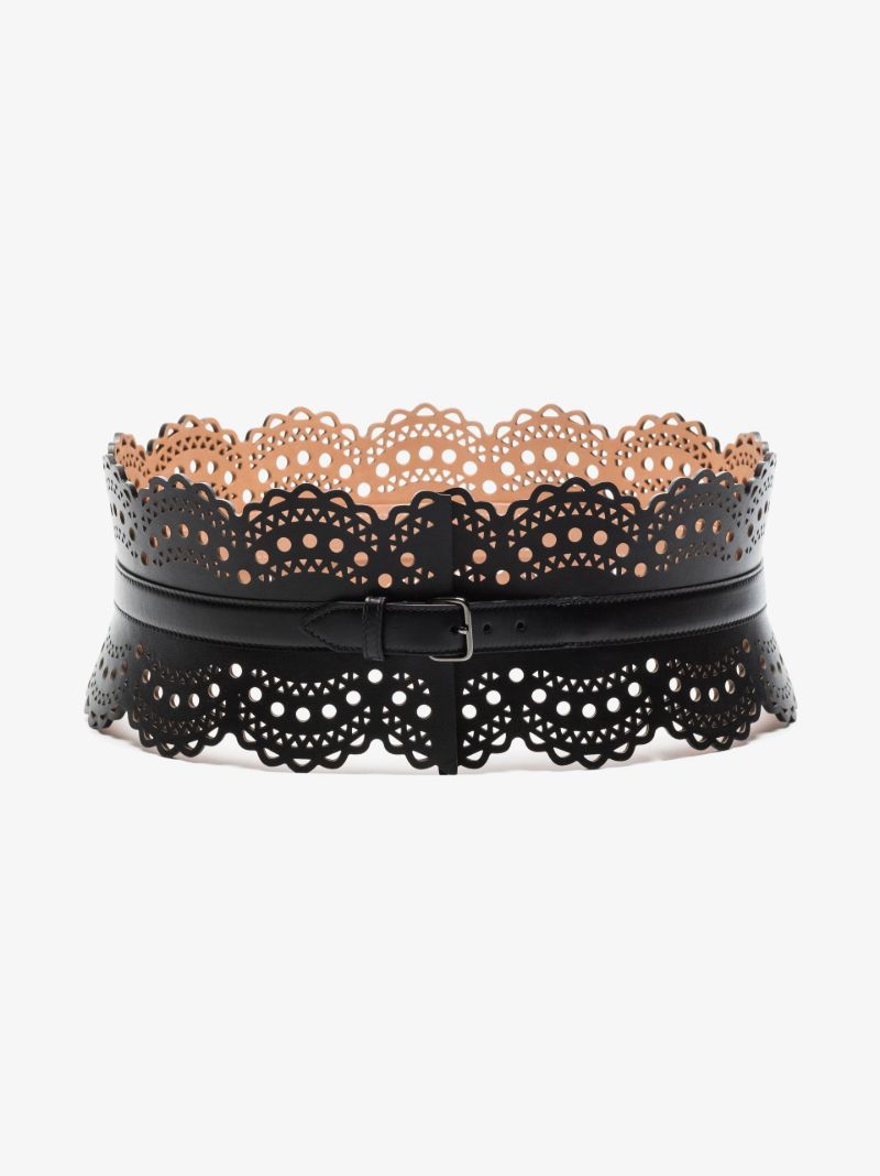 Black Vienne Leather Corset Belt