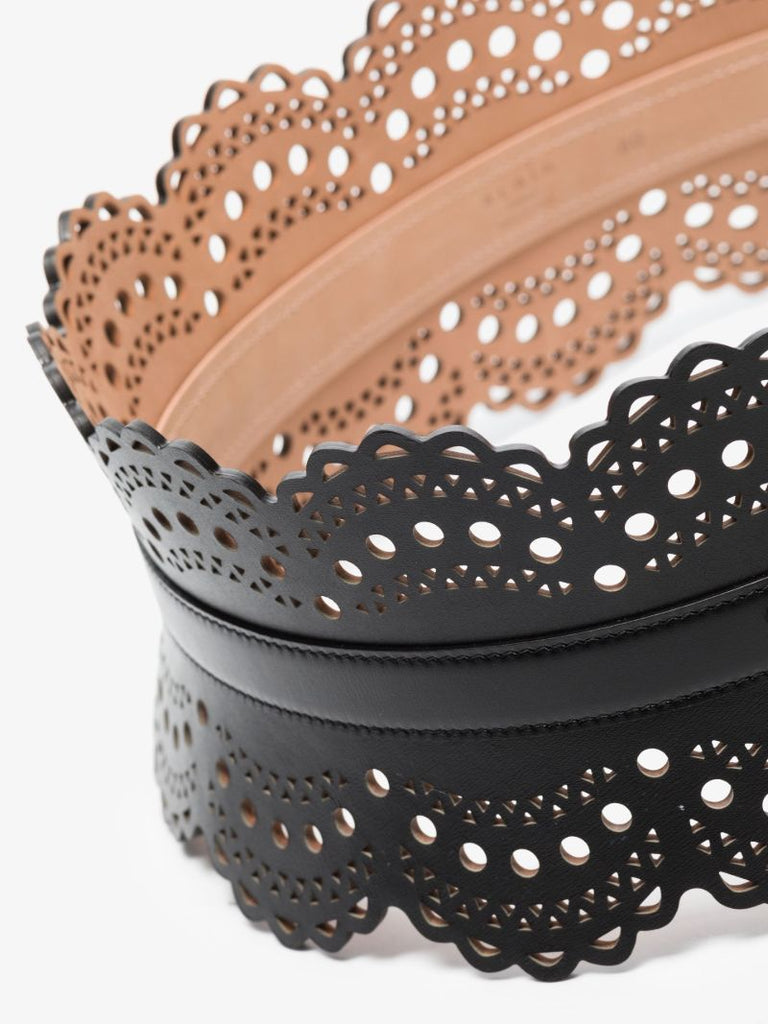 Black Vienne Leather Corset Belt