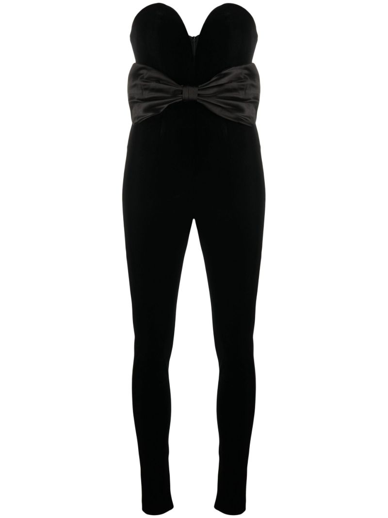 Black Belted Velvet Jumpsuit