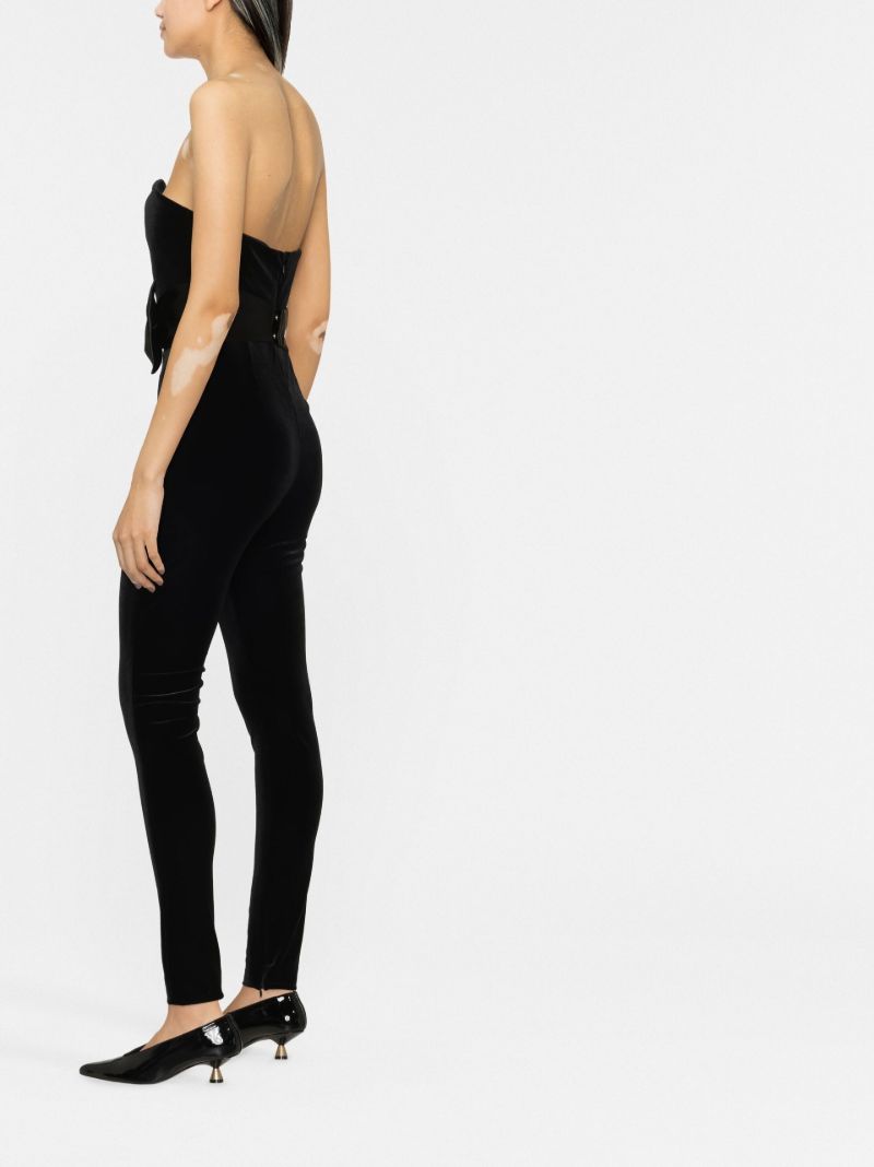 Black Belted Velvet Jumpsuit