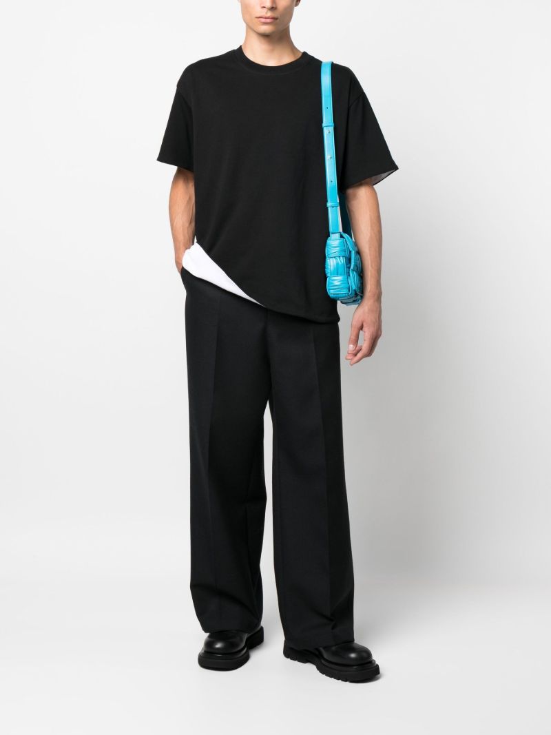 Black Double Layer Cotton T-shirt
