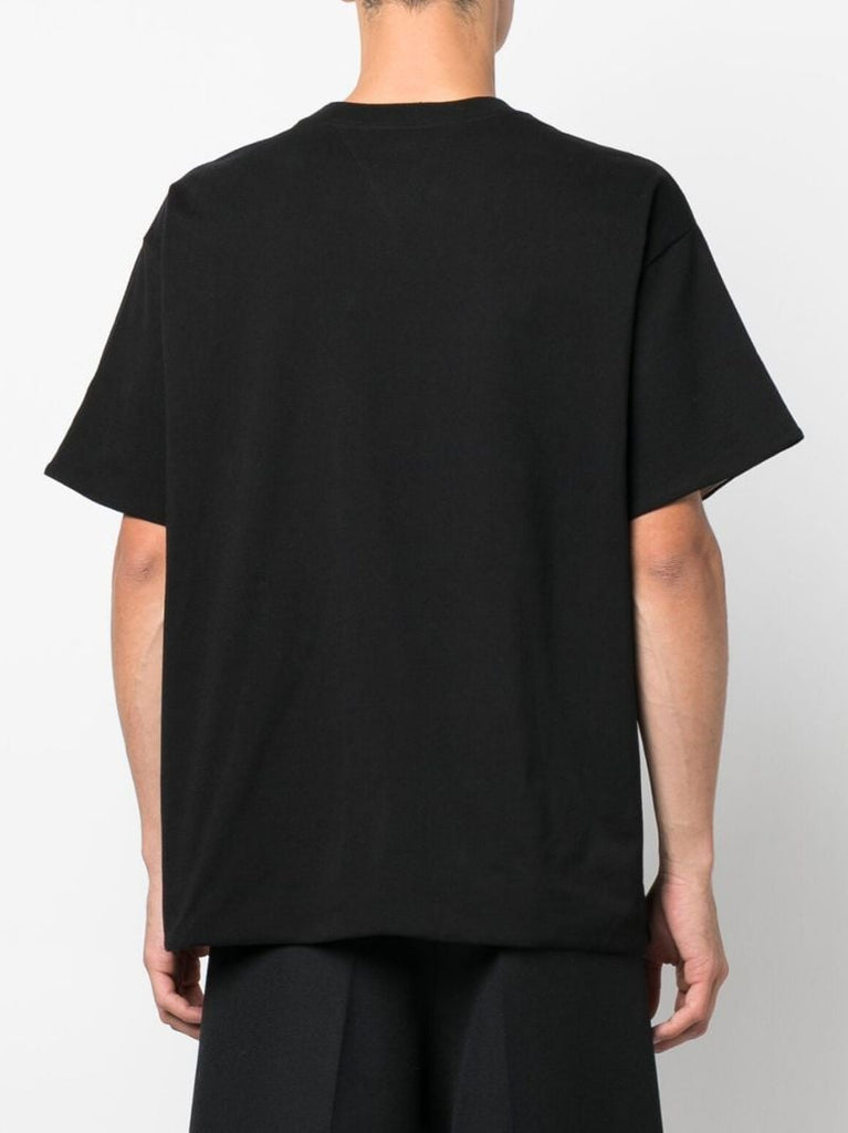 Black Double Layer Cotton T-shirt
