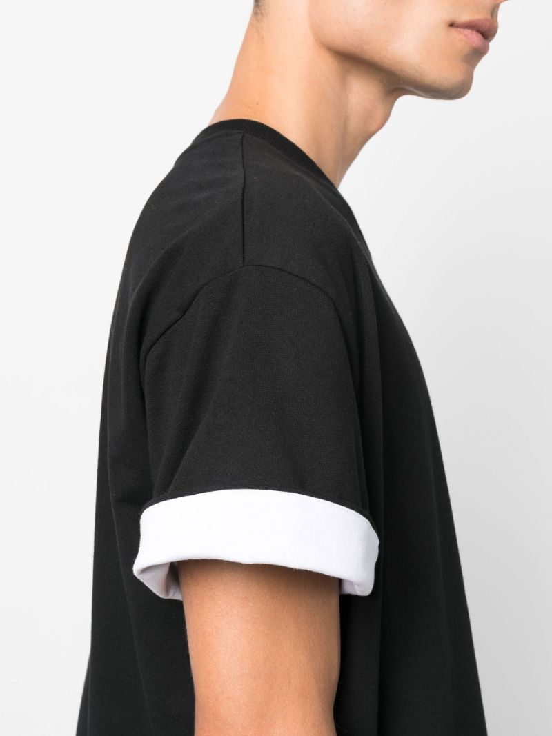 Black Double Layer Cotton T-shirt