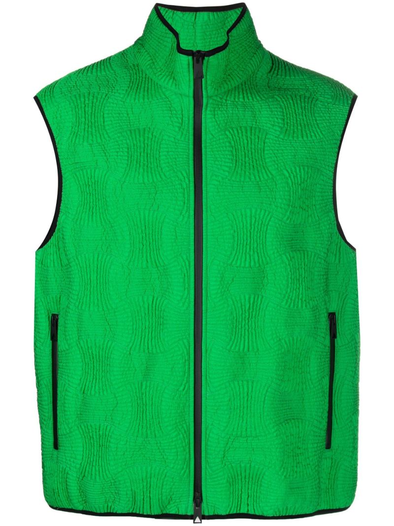Green Intrecciato Sleeveless Gilet