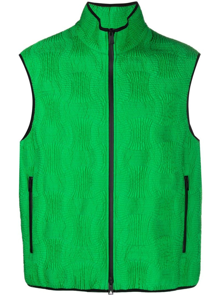 Green Intrecciato Sleeveless Gilet