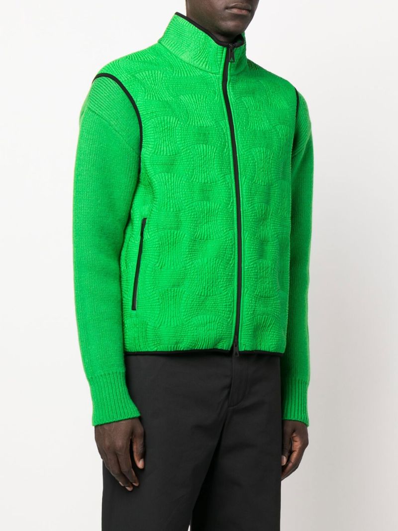 Green Intrecciato Sleeveless Gilet
