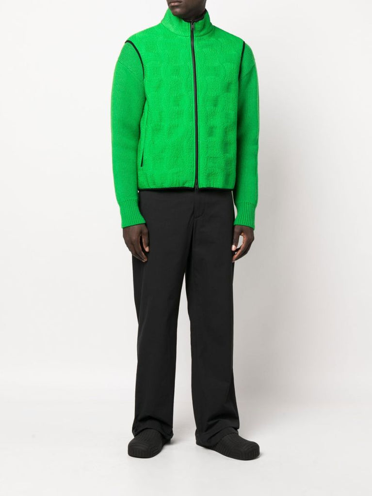 Green Intrecciato Sleeveless Gilet