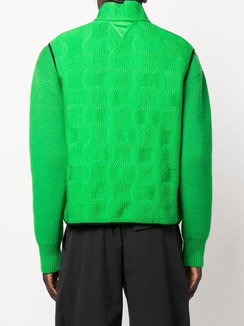 Green Intrecciato Sleeveless Gilet