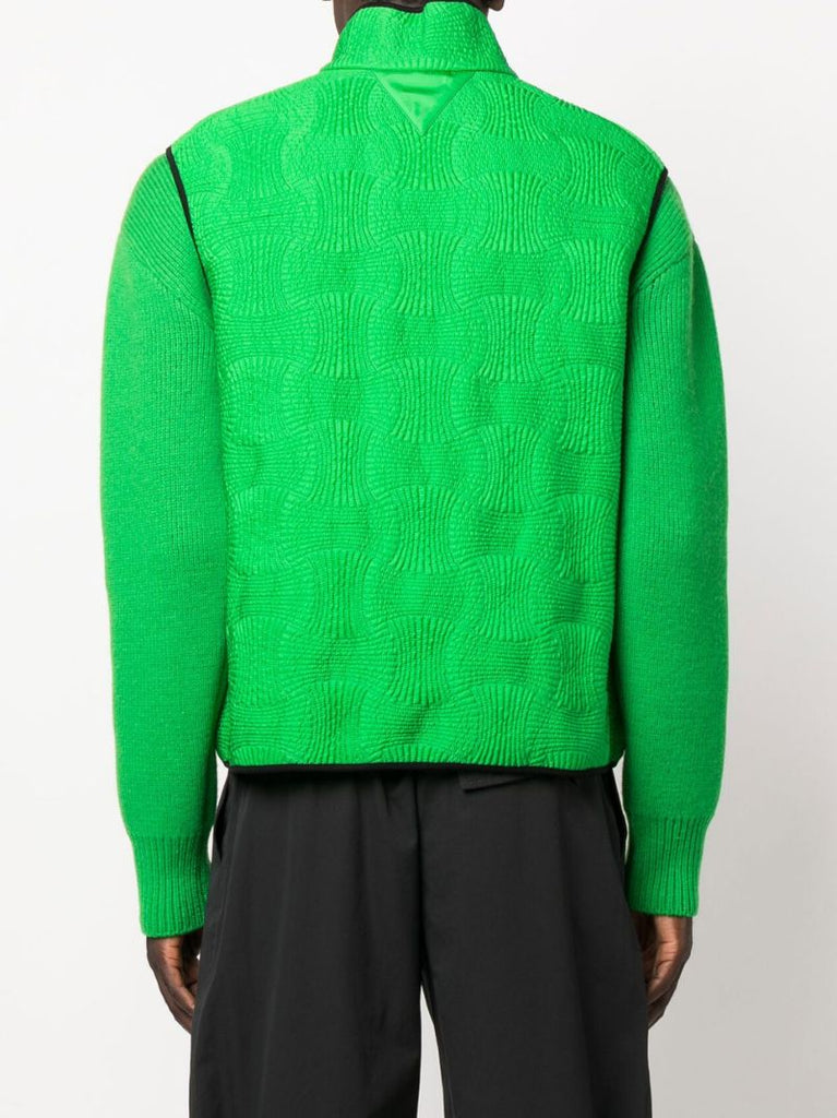Green Intrecciato Sleeveless Gilet