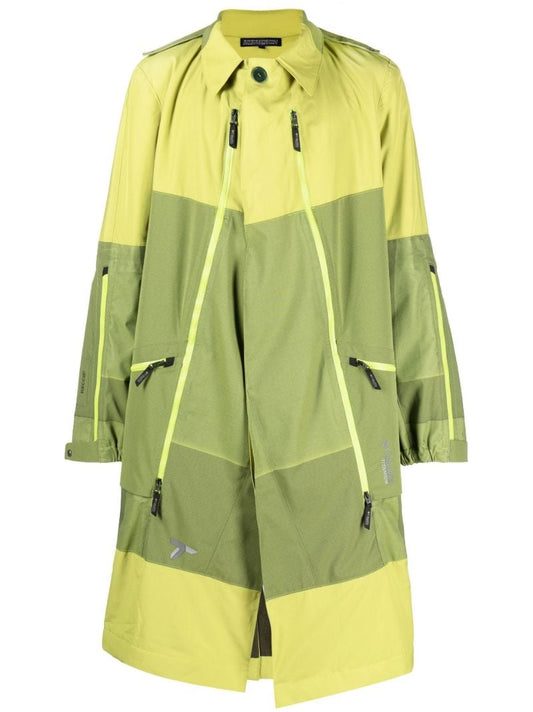 Green Panelled Trench Coat