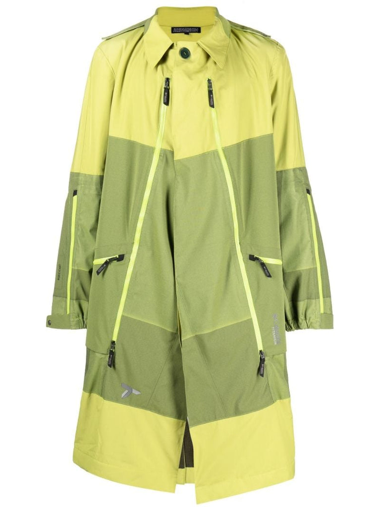 Green Panelled Trench Coat
