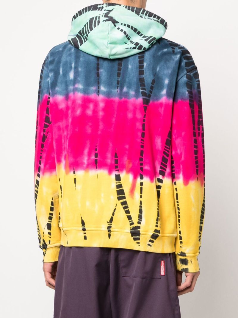 Blue Tie-dye Print Cotton Hoodie
