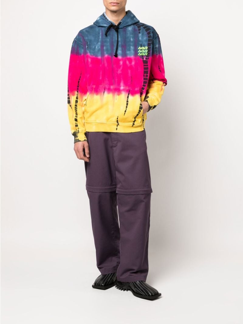Blue Tie-dye Print Cotton Hoodie