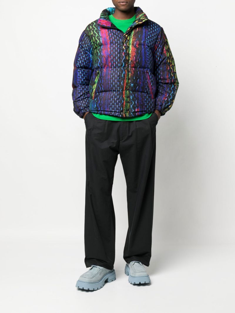 Blue Snake Print Padded Jacket