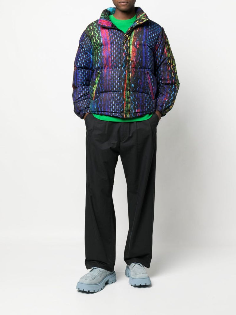 Blue Snake Print Padded Jacket