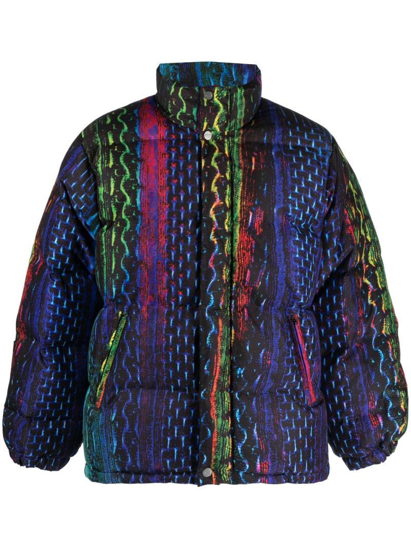 Blue Snake Print Padded Jacket