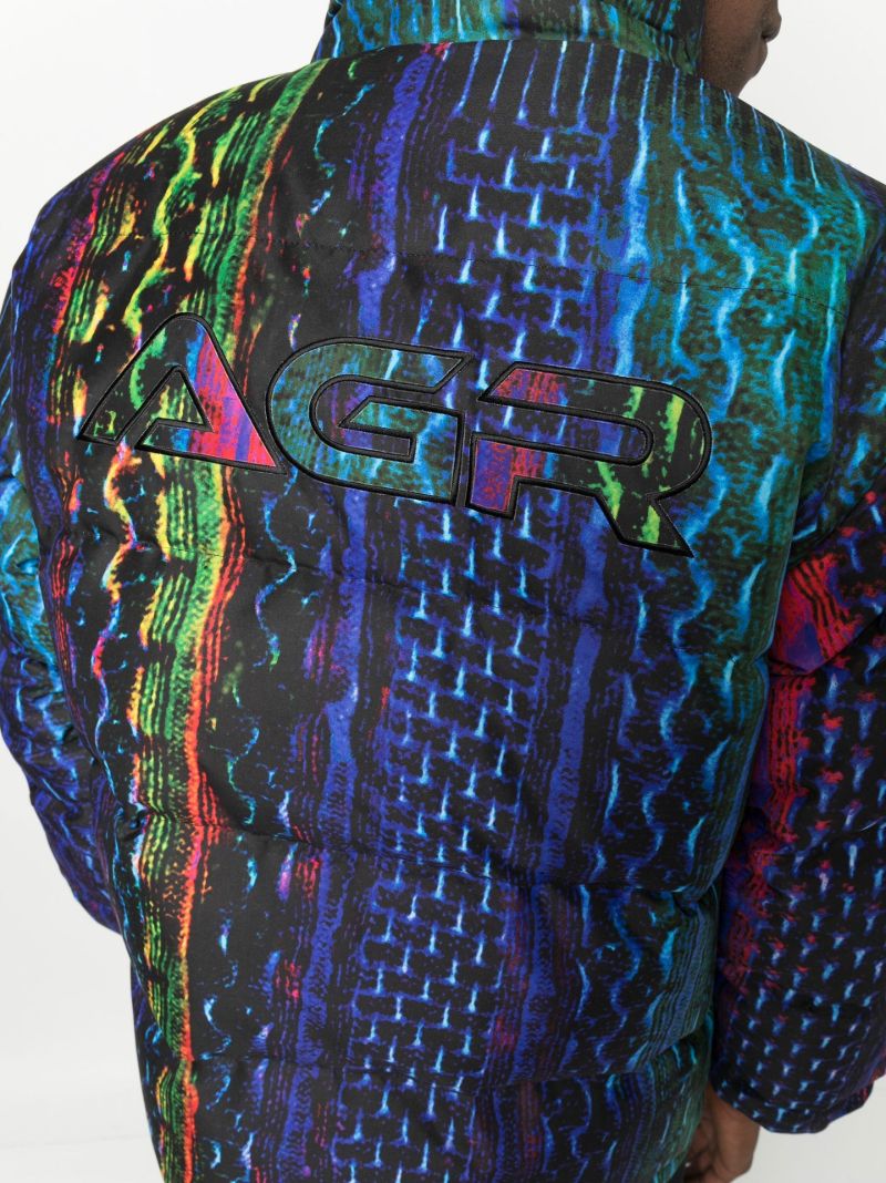 Blue Snake Print Padded Jacket
