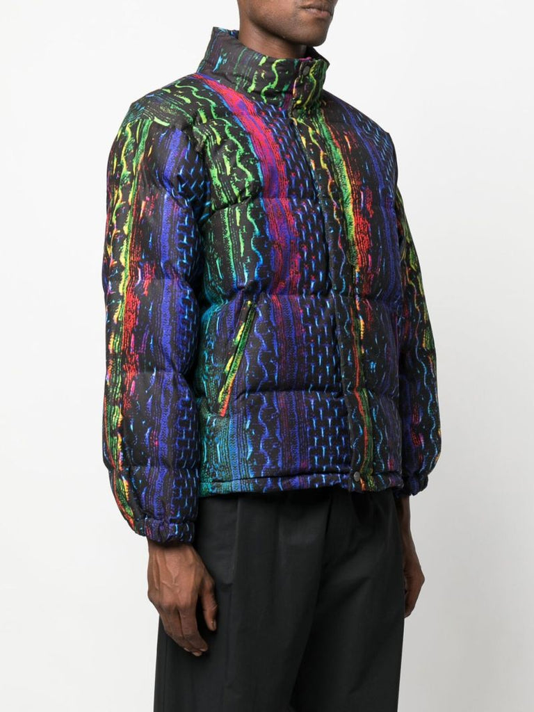 Blue Snake Print Padded Jacket