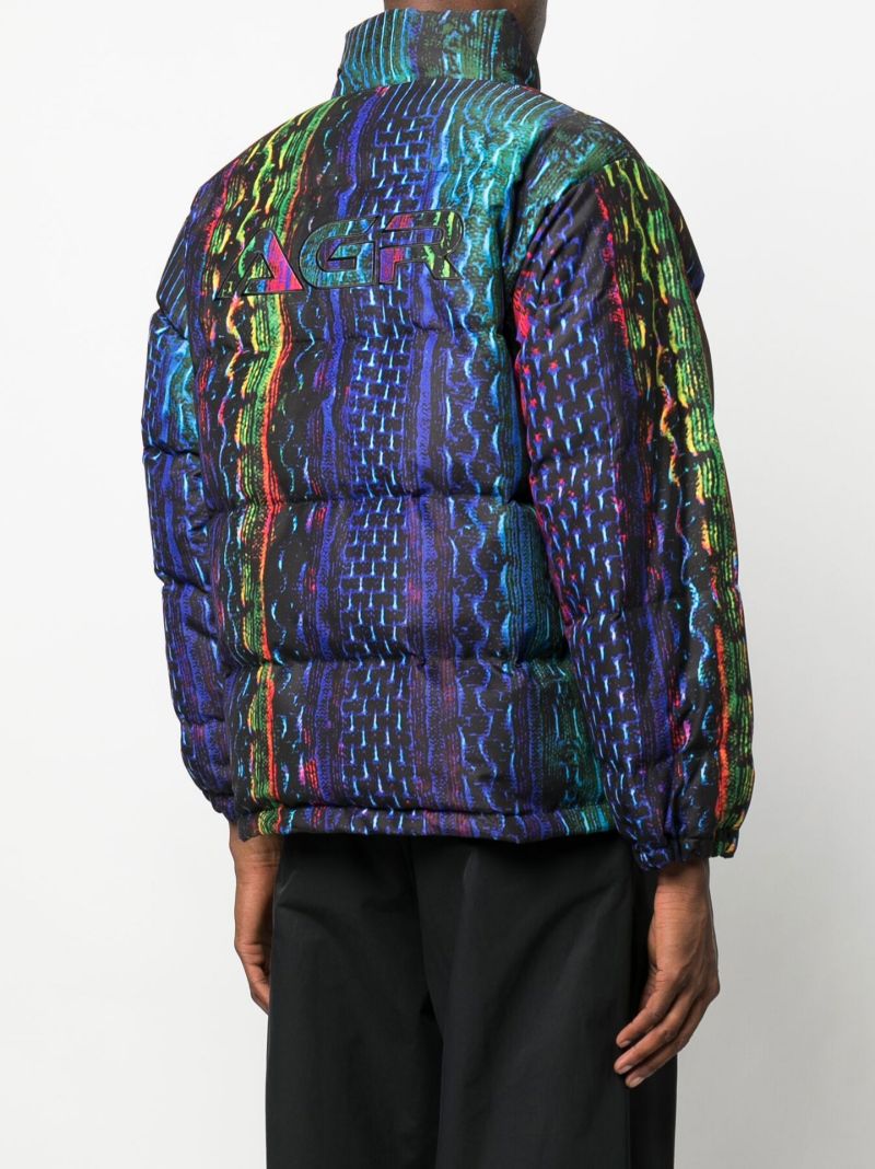 Blue Snake Print Padded Jacket