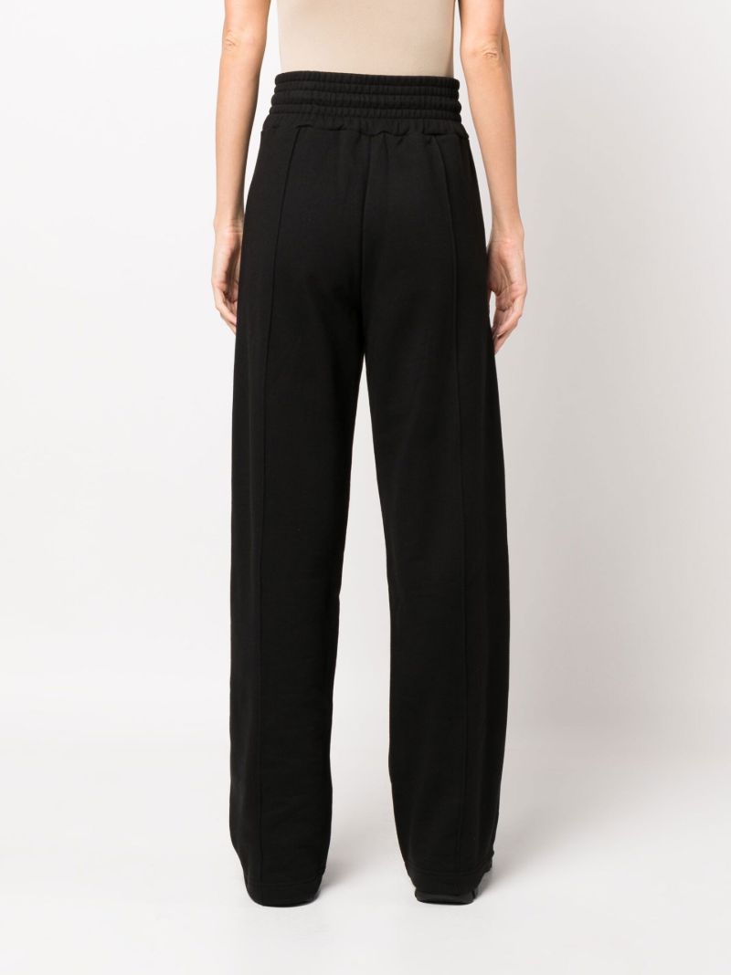 Black Eneve Wide Leg Cotton Track Pants