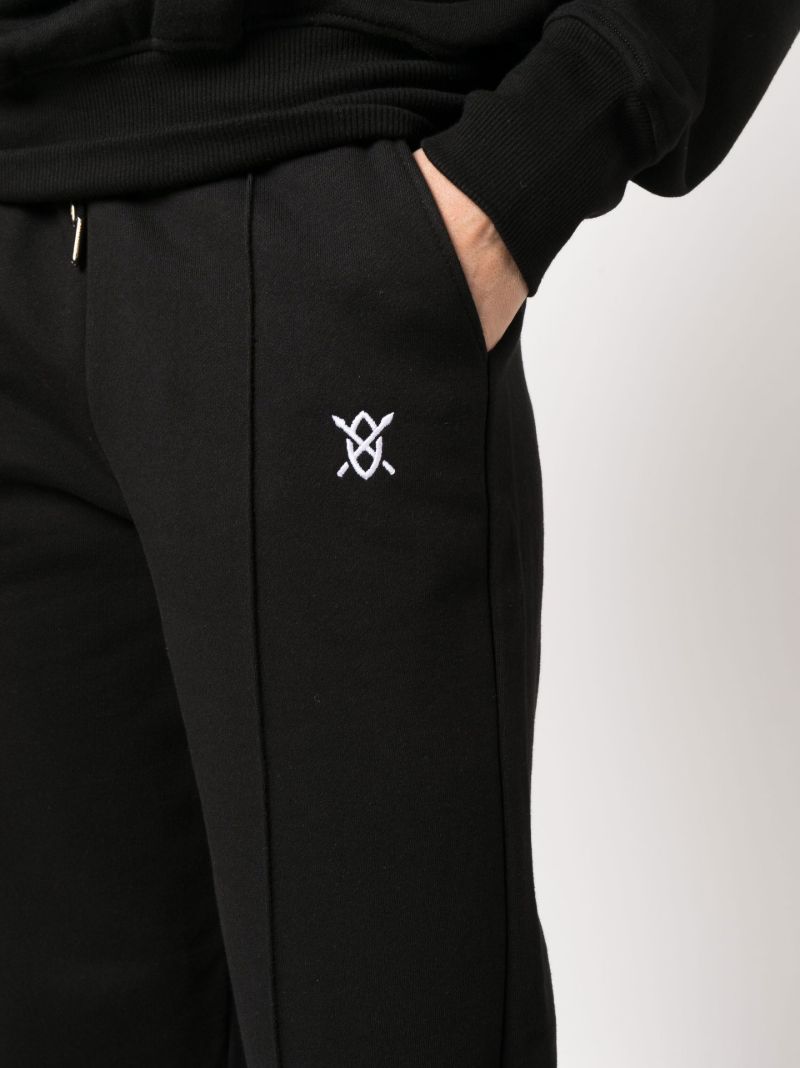 Black Eneve Wide Leg Cotton Track Pants