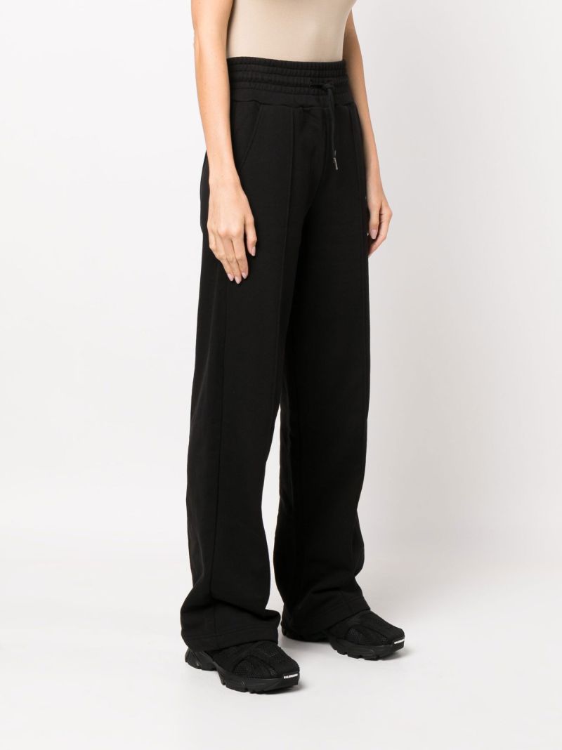 Black Eneve Wide Leg Cotton Track Pants