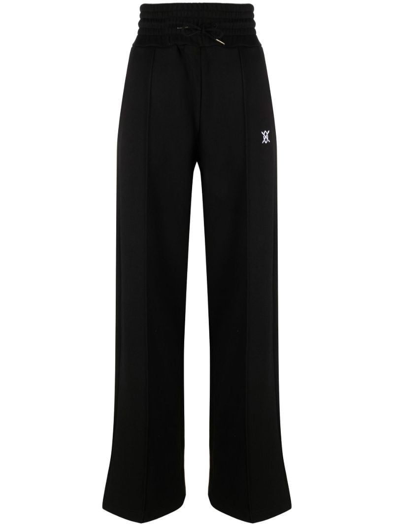 Black Eneve Wide Leg Cotton Track Pants