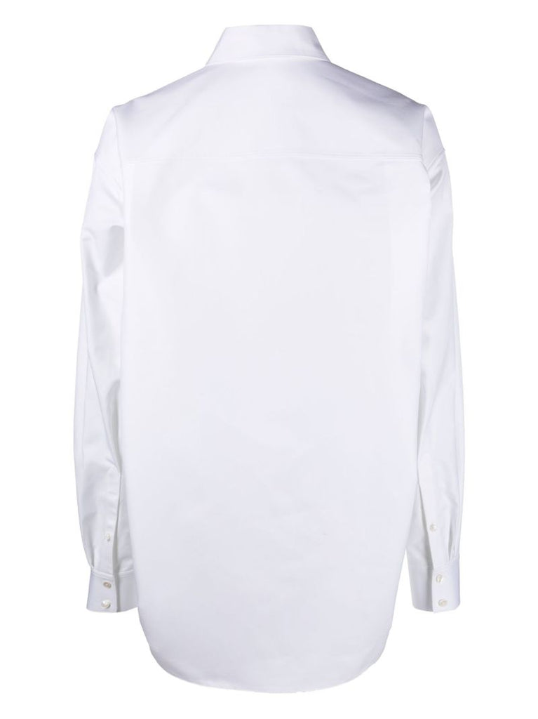 White Corset Cotton Poplin Shirt Dress