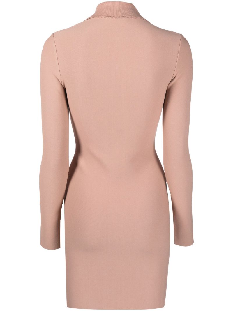 Neutral Half-zip Mini Dress
