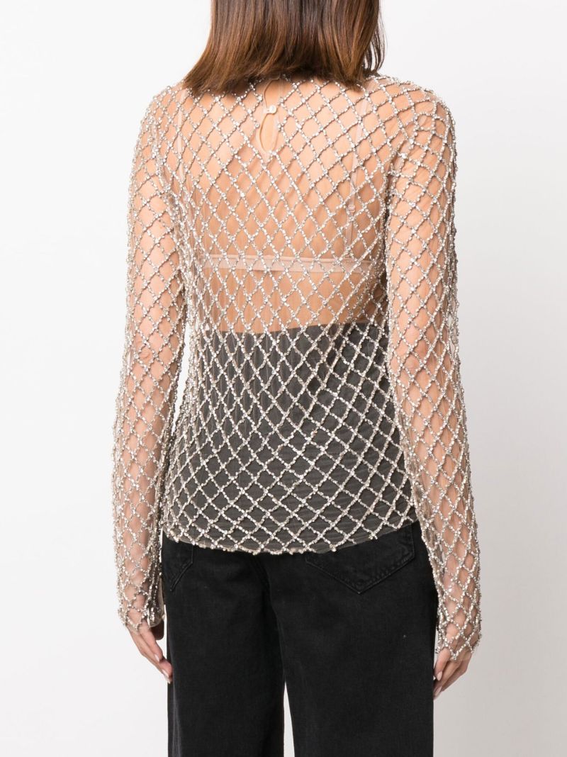 Silver Lupita Crystal Embellished Top
