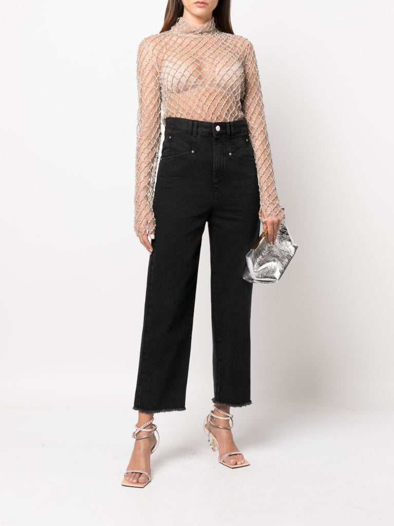 Silver Lupita Crystal Embellished Top
