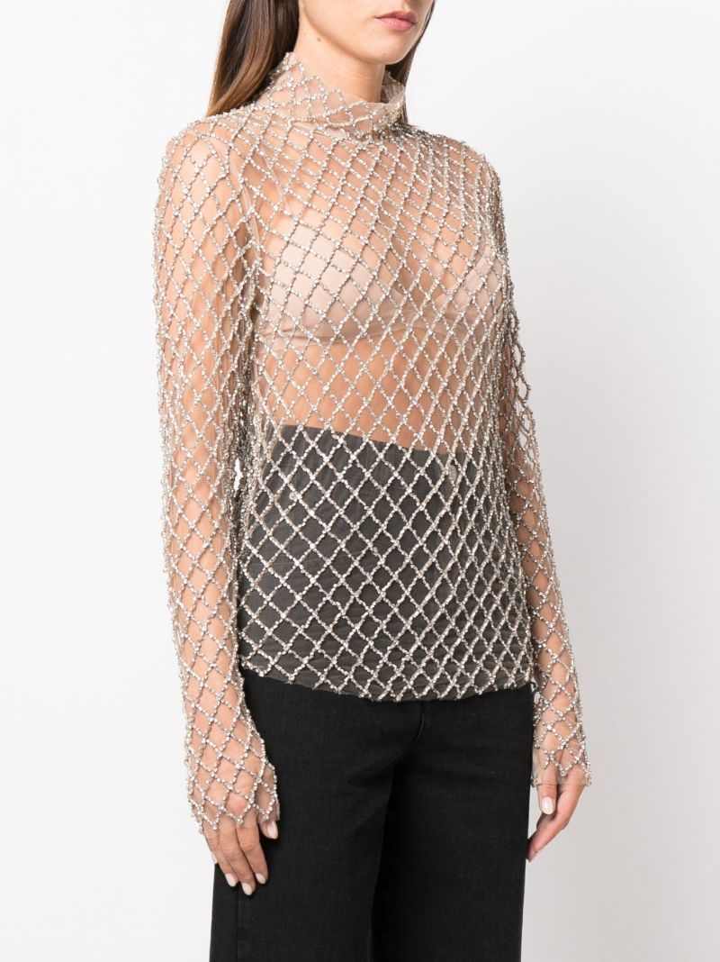 Silver Lupita Crystal Embellished Top