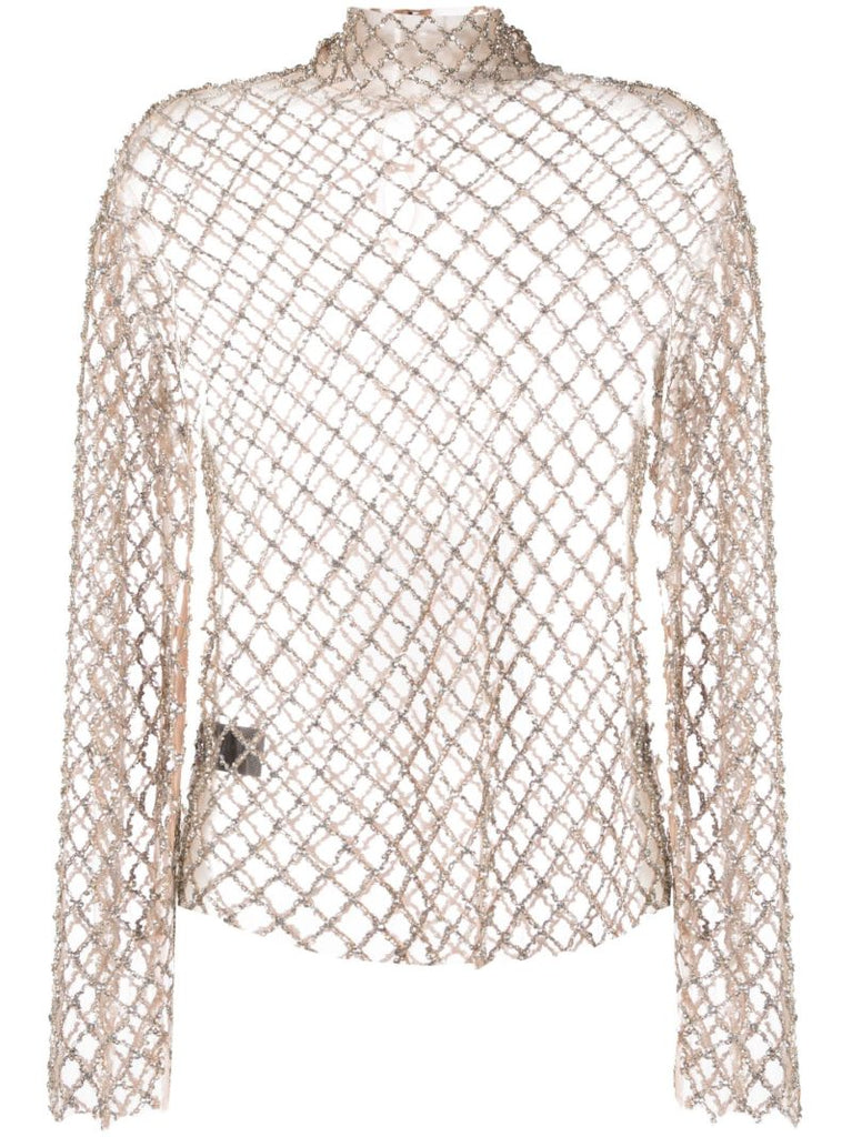 Silver Lupita Crystal Embellished Top