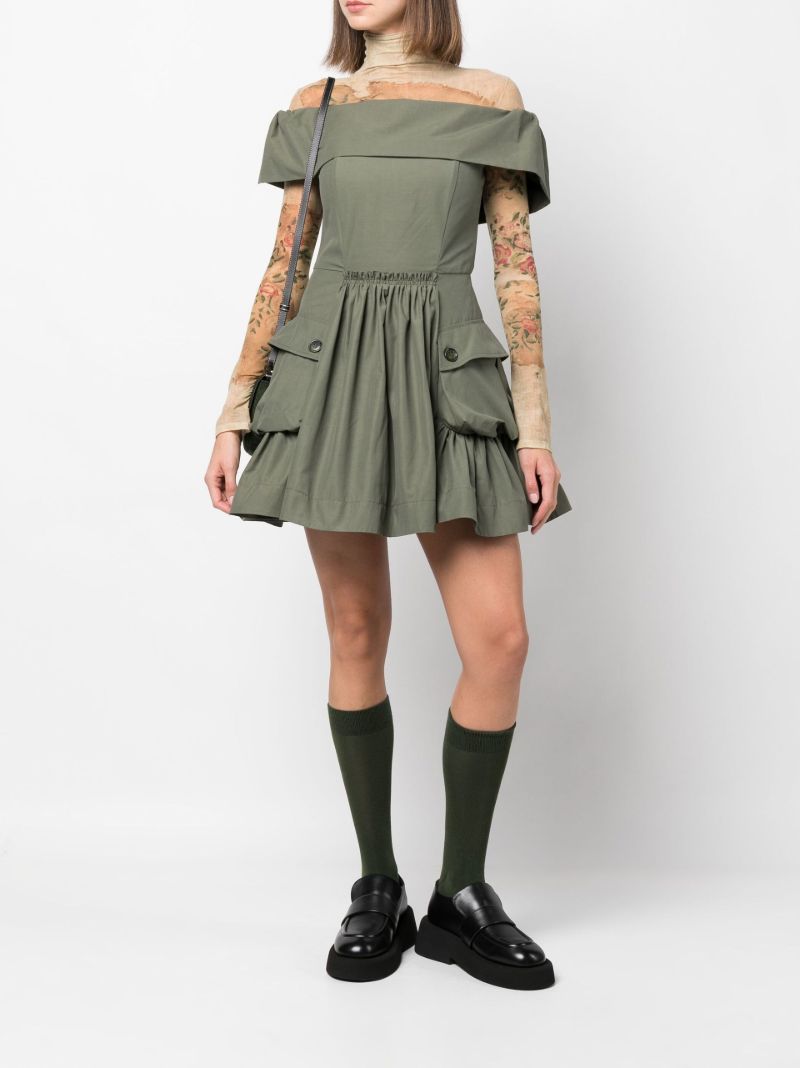 Green Julie Bardot Mini Dress