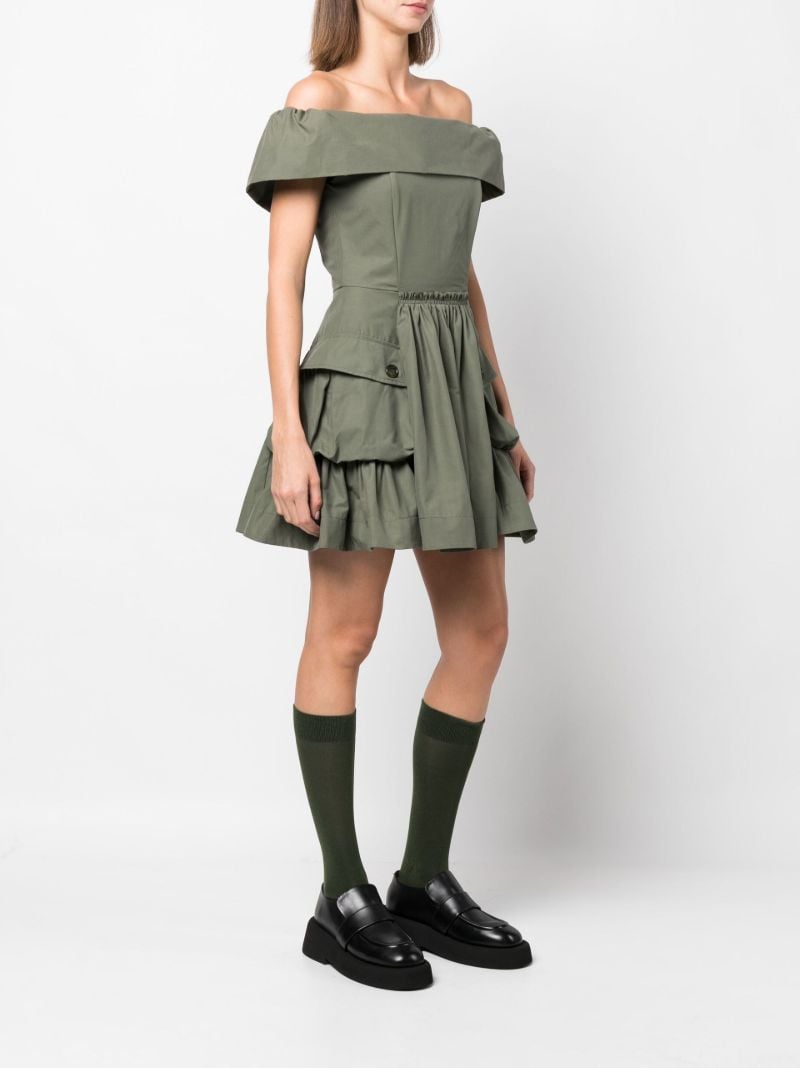 Green Julie Bardot Mini Dress