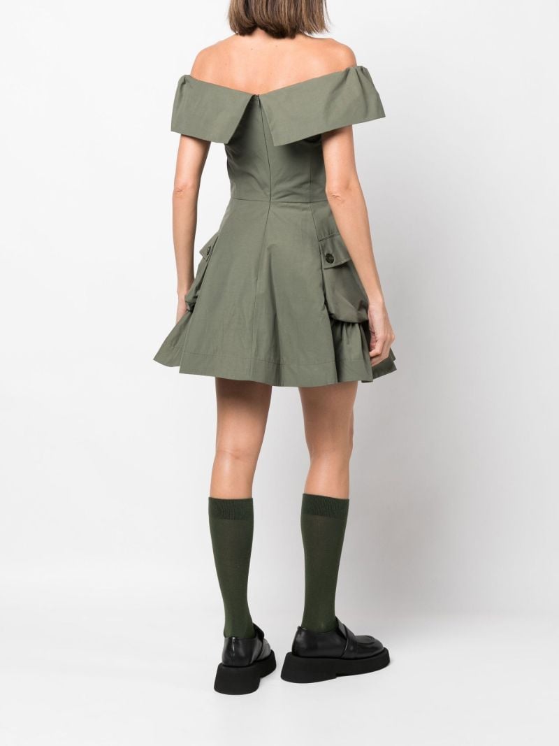 Green Julie Bardot Mini Dress