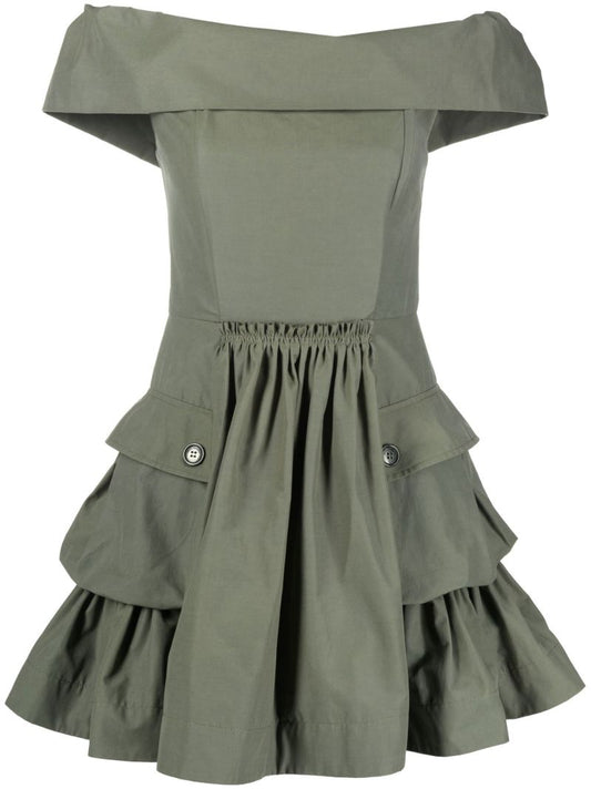 Green Julie Bardot Mini Dress