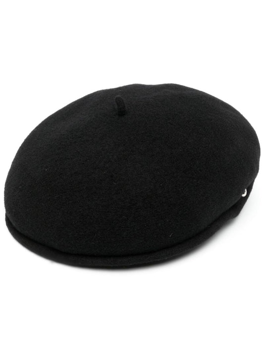 Black Moon Logo Embroidered Wool Beret