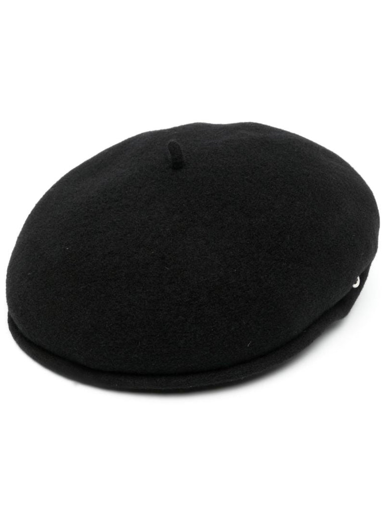 Black Moon Logo Embroidered Wool Beret