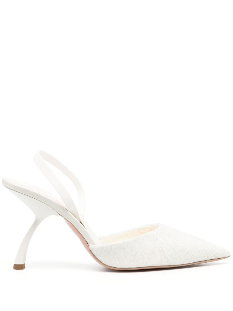 White Upanova 85 Slingback Pumps