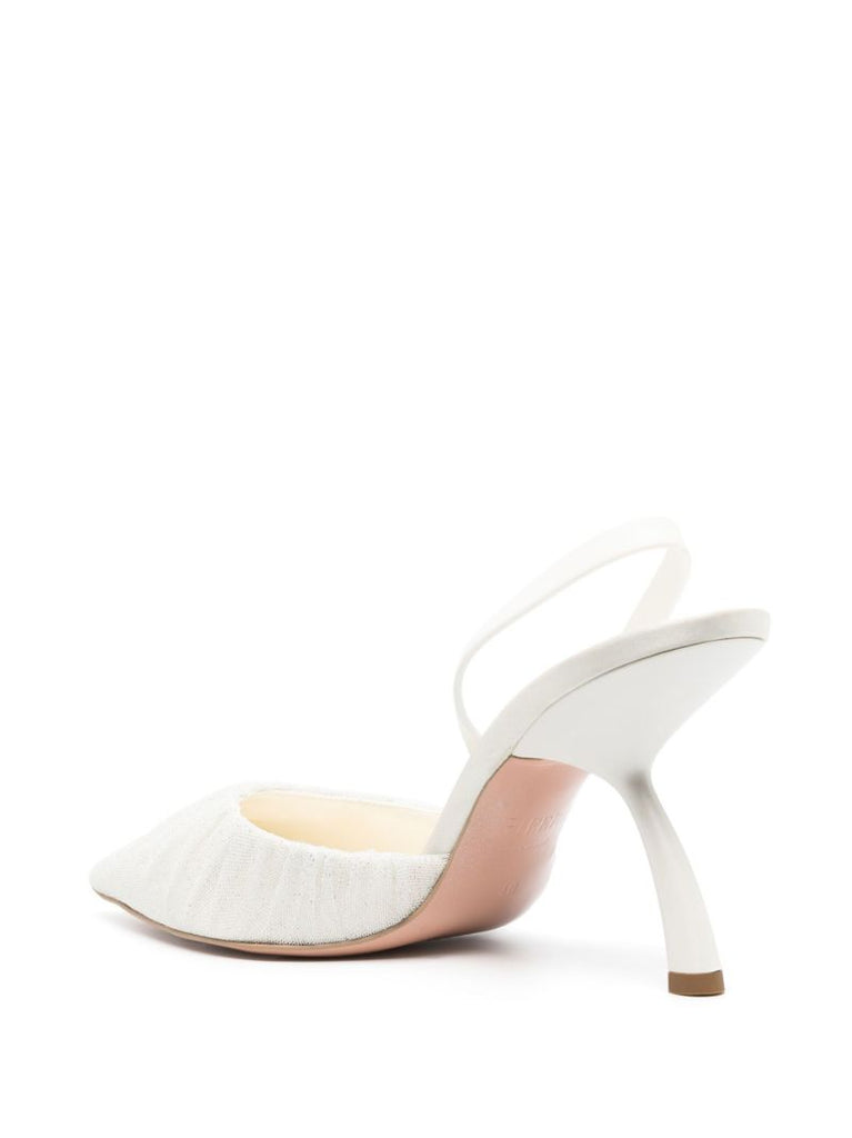 White Upanova 85 Slingback Pumps